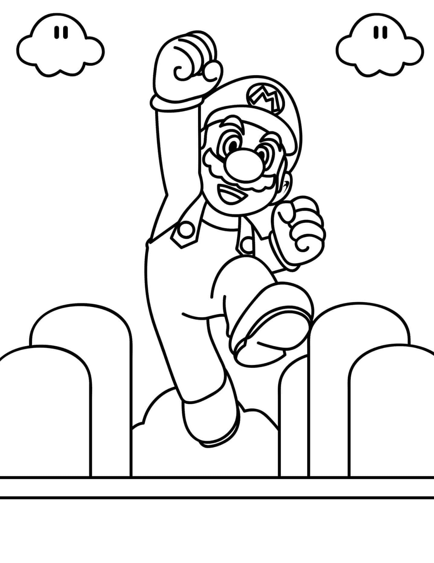 Desenho de Super Mario Bros para imprimir