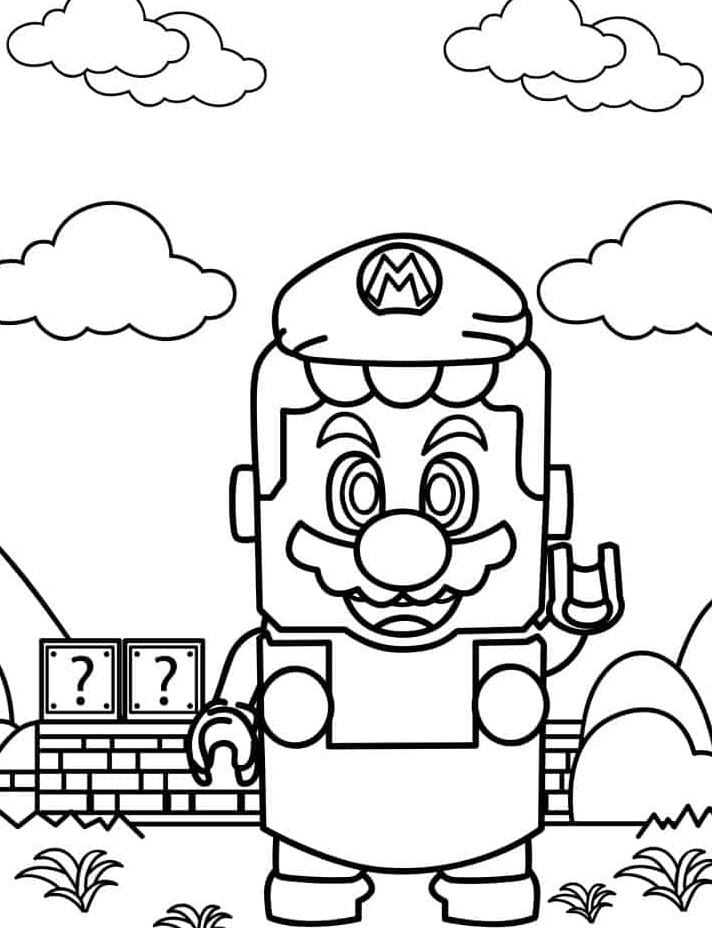Desenho de Super Mario Bros para imprimir