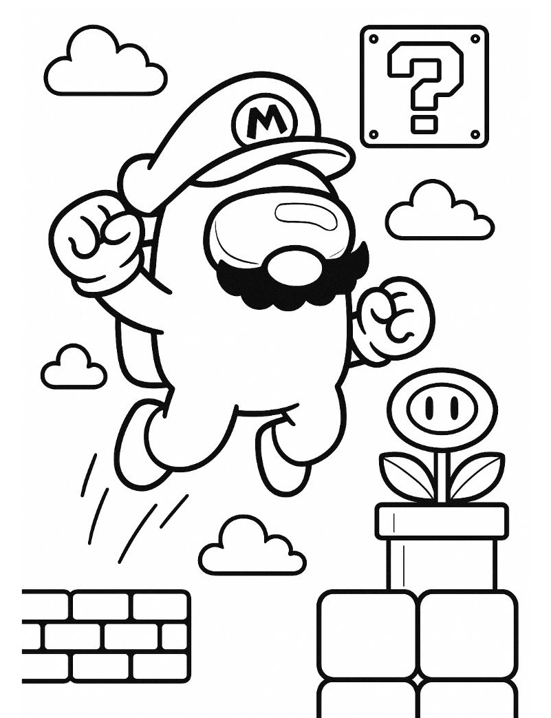 Desenho de Super Mario Bros para imprimir