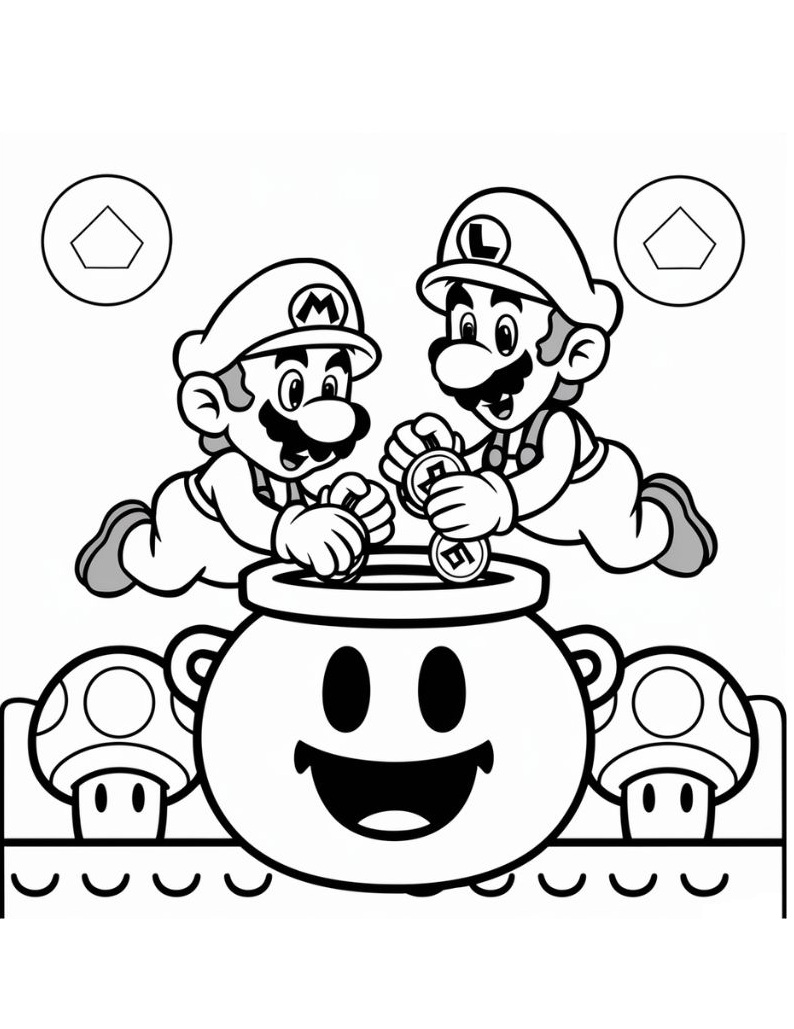 Desenho de Super Mario Bros para imprimir