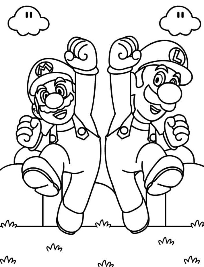 Desenho de Super Mario Bros para imprimir