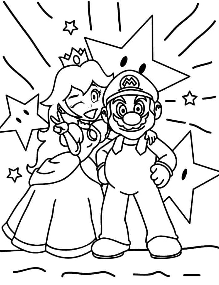 Desenho de Super Mario Bros para imprimir