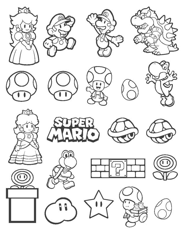 Desenho de Super Mario Bros para imprimir