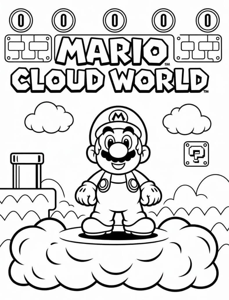 Desenho de Super Mario Bros para imprimir