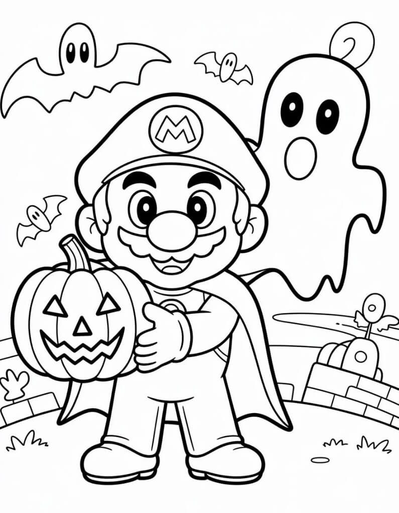 Desenho de Super Mario Bros para imprimir