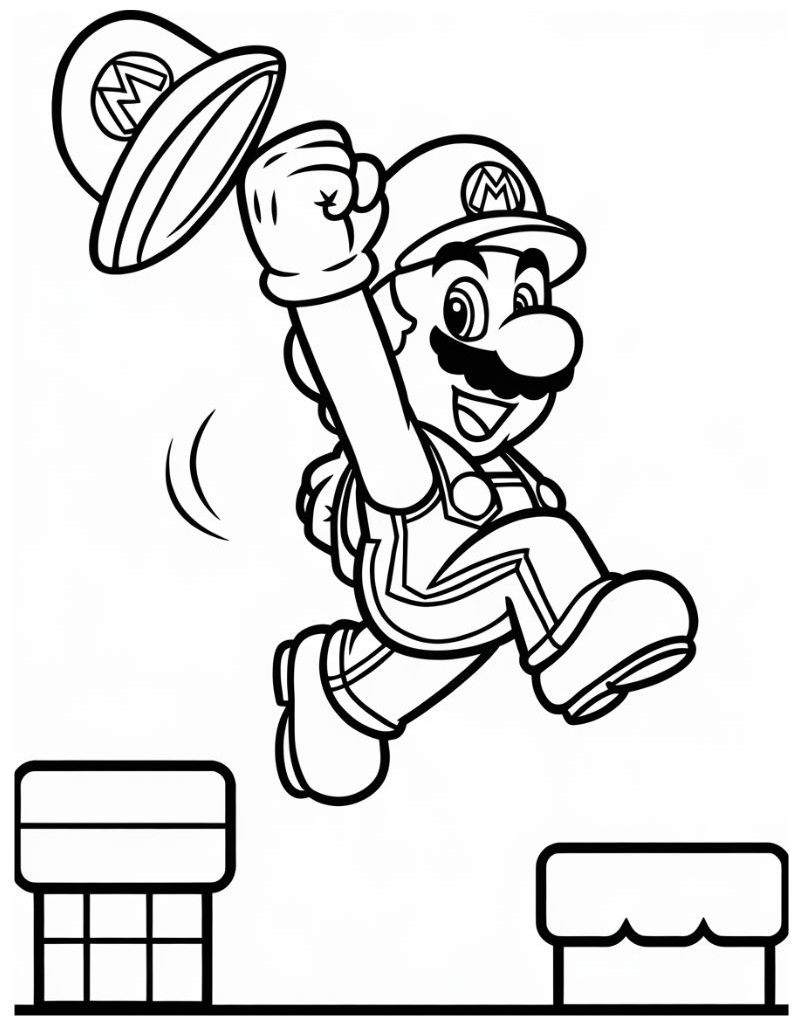 Desenho de Super Mario Bros para imprimir