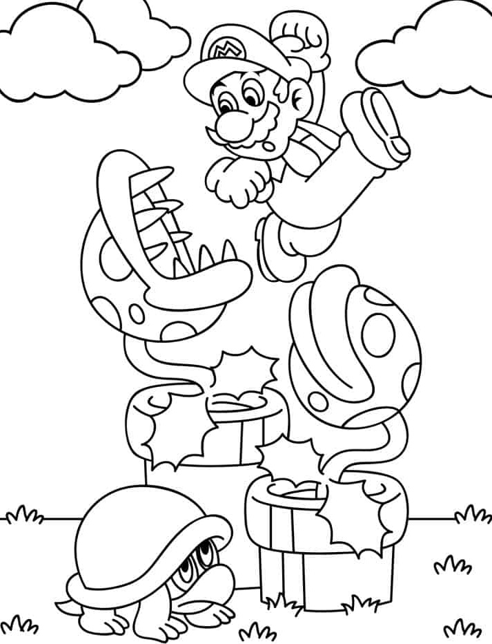 Desenho de Super Mario Bros para imprimir