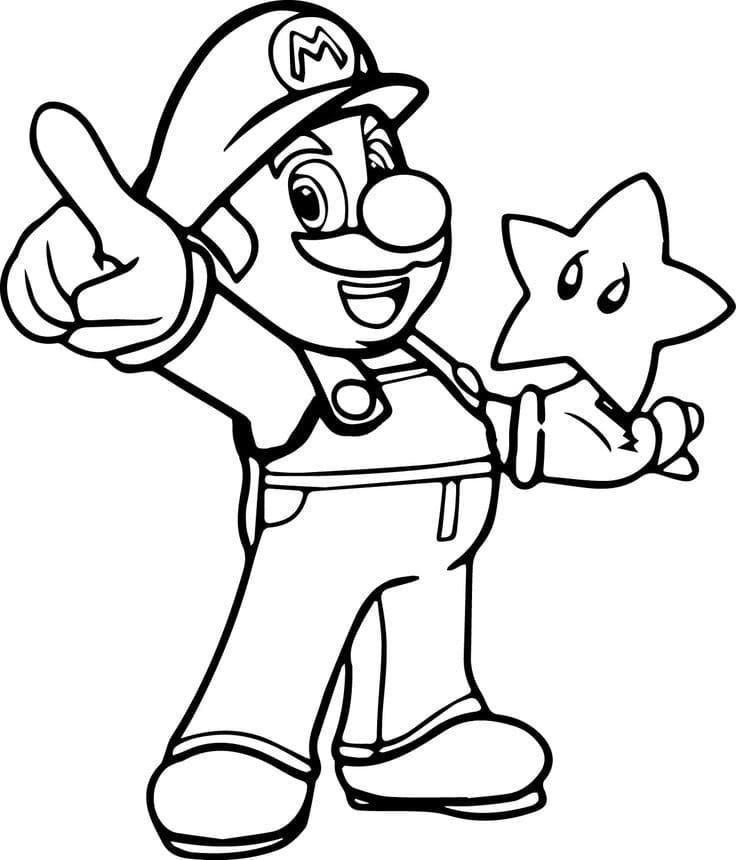 Desenho de Super Mario Bros para imprimir