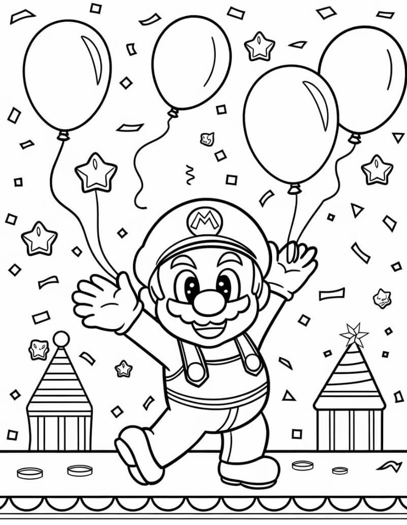 Desenho de Super Mario Bros para imprimir