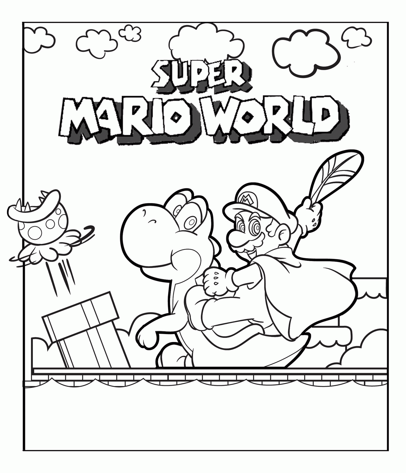 Desenho de Super Mario Bros para imprimir