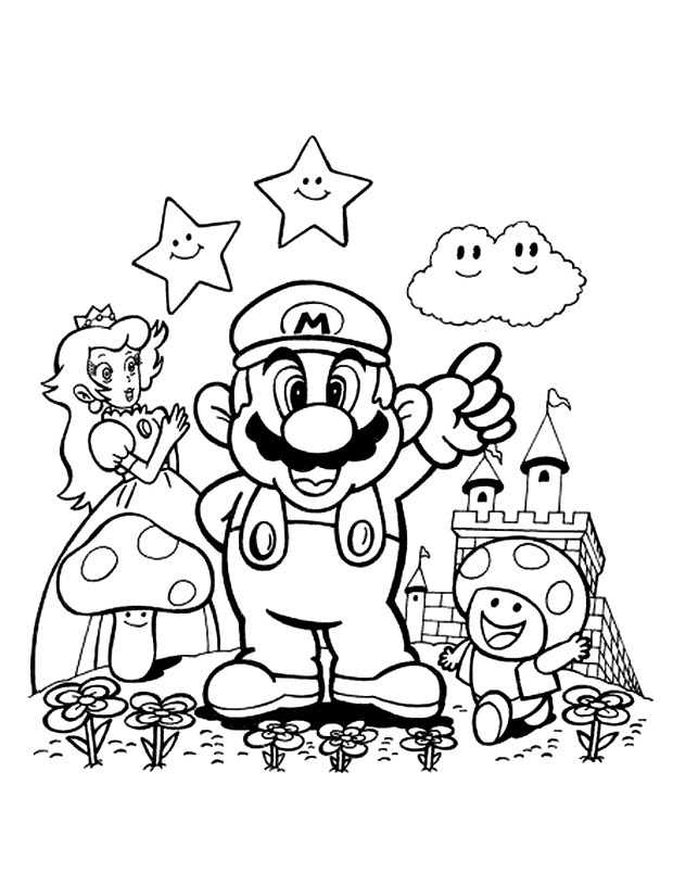 Desenho de Super Mario Bros para imprimir