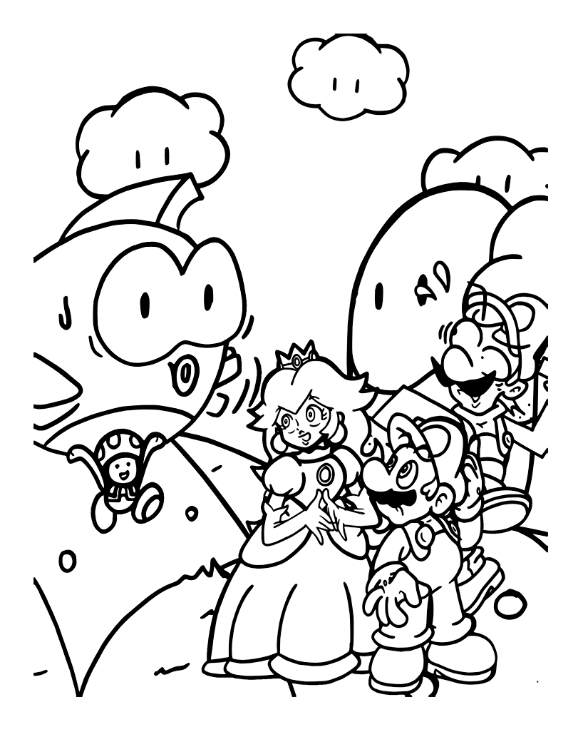 Desenho de Super Mario Bros para imprimir