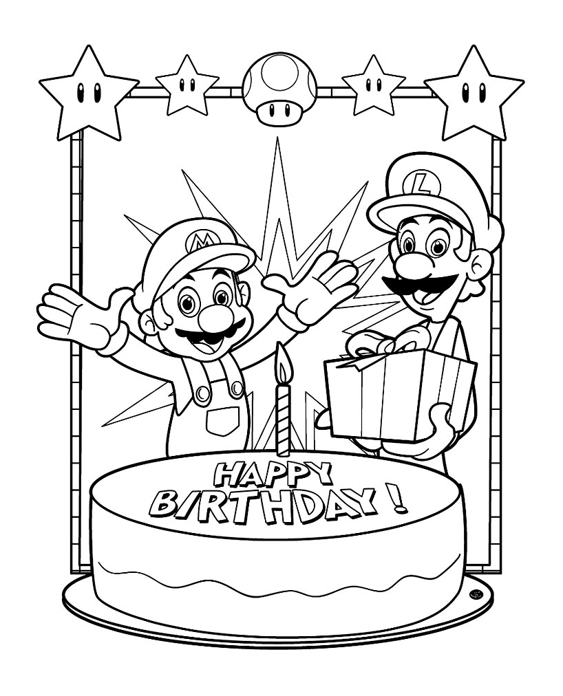 Desenho de Super Mario Bros para imprimir
