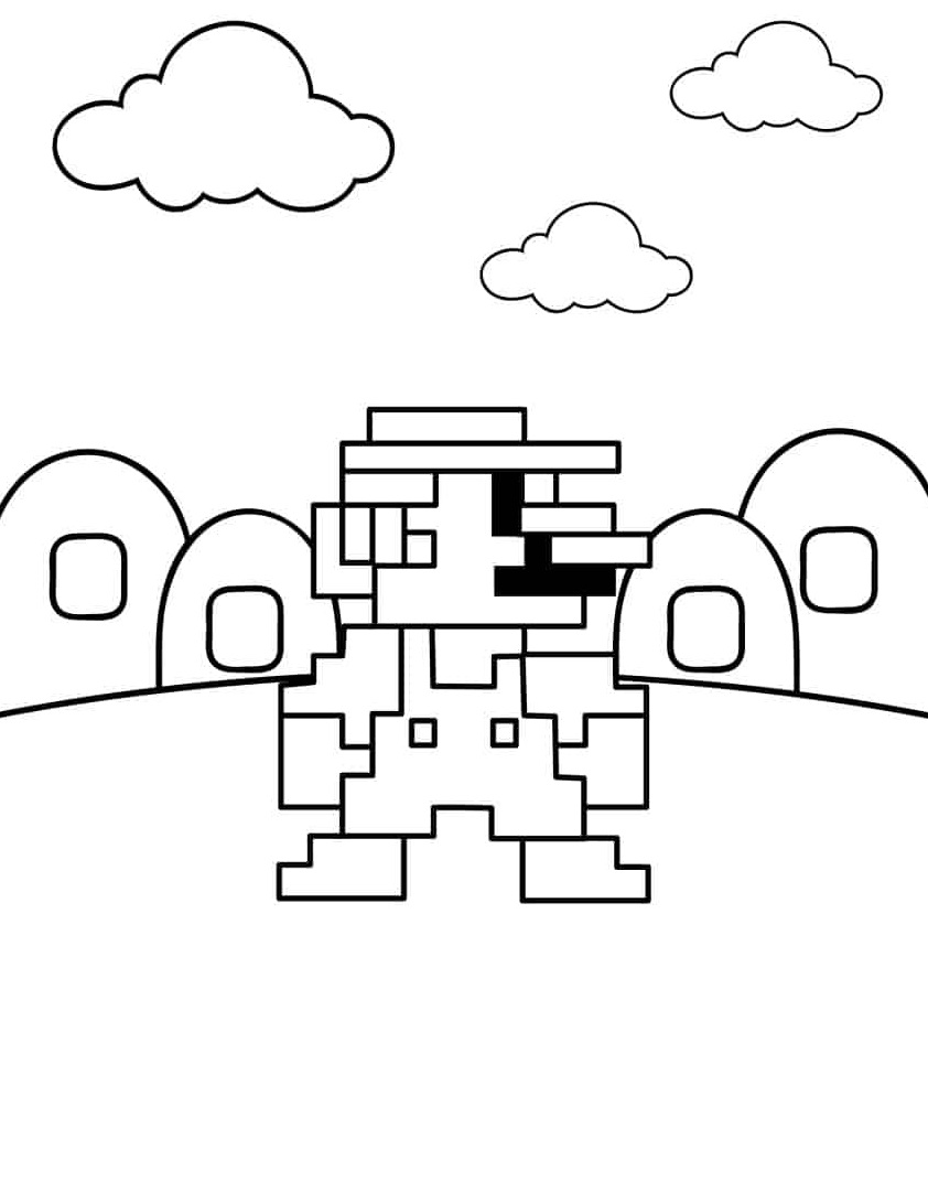 Desenho de Super Mario Bros para imprimir