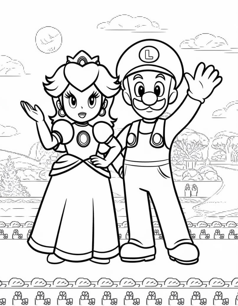 Desenho de Super Mario Bros para imprimir