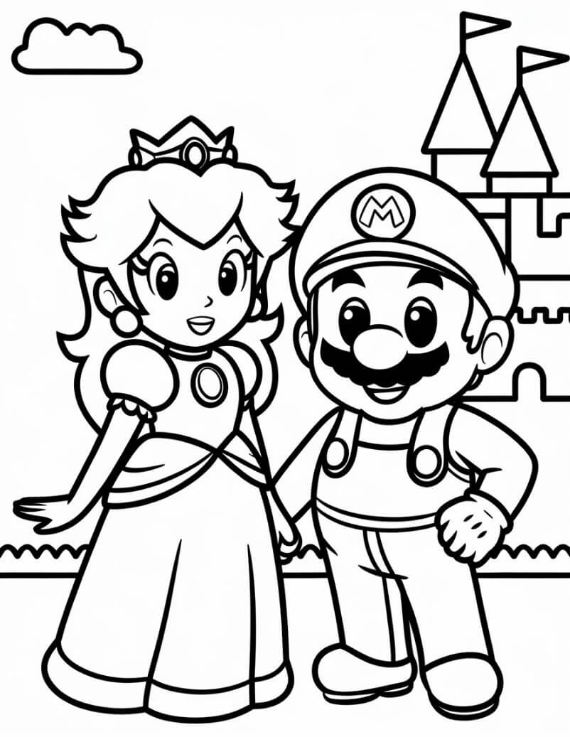 Desenho de Super Mario Bros para imprimir