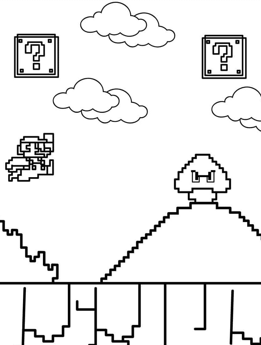 Desenho de Super Mario Bros para imprimir
