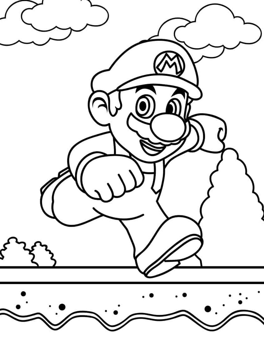 Desenho de Super Mario Bros para imprimir