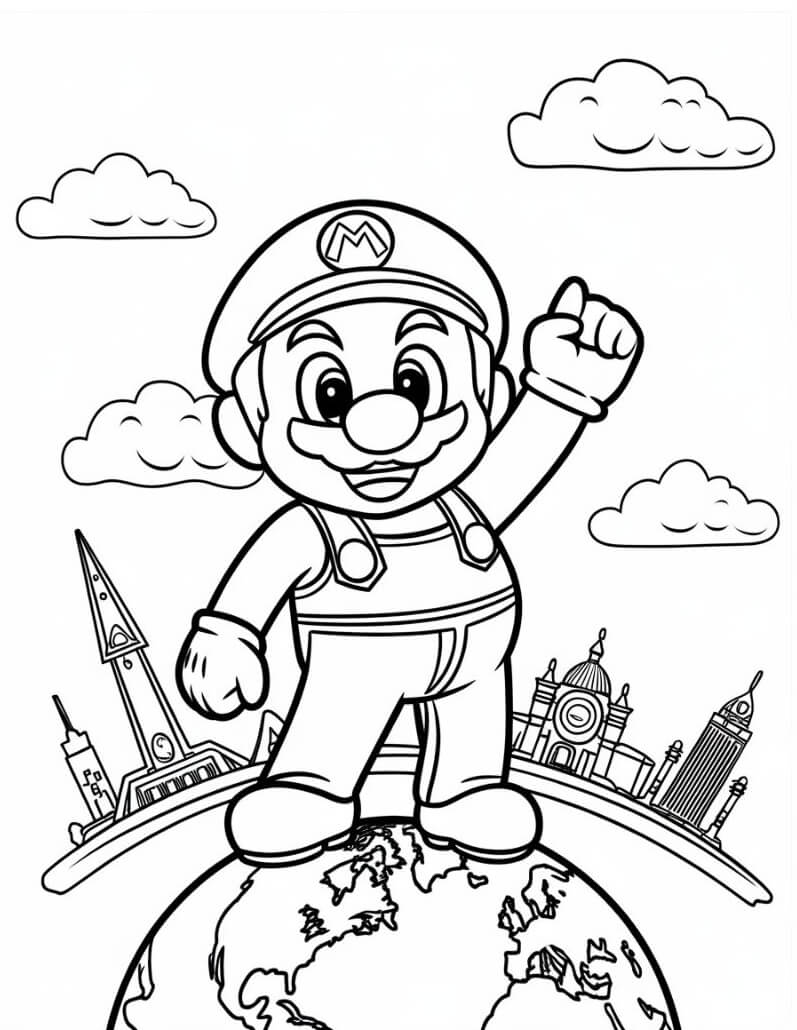 Desenho de Super Mario Bros para imprimir