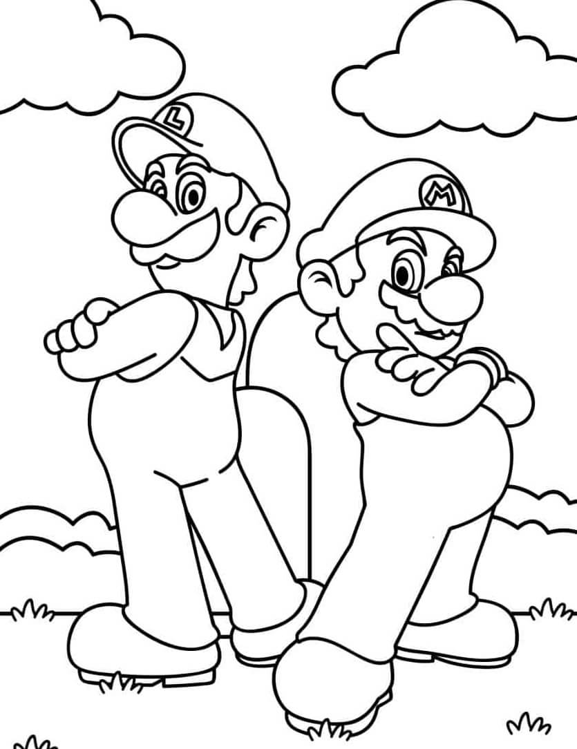 Desenho de Super Mario Bros para imprimir