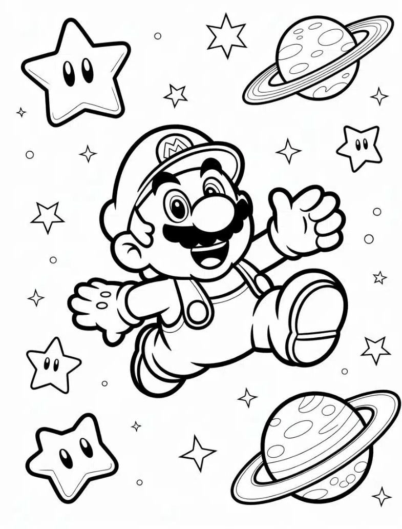 Desenho de Super Mario Bros para imprimir