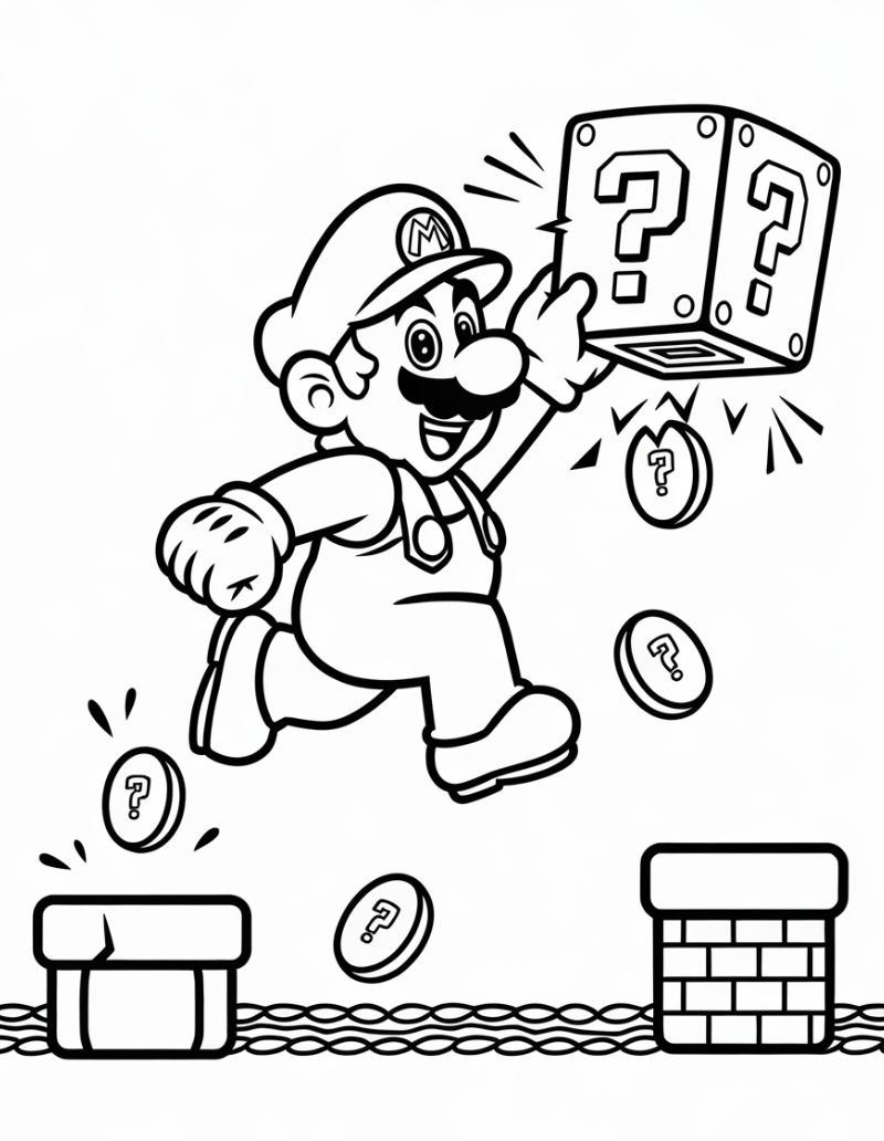 Desenho de Super Mario Bros para imprimir