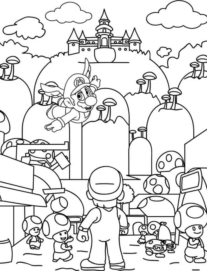 Desenho de Super Mario Bros para imprimir