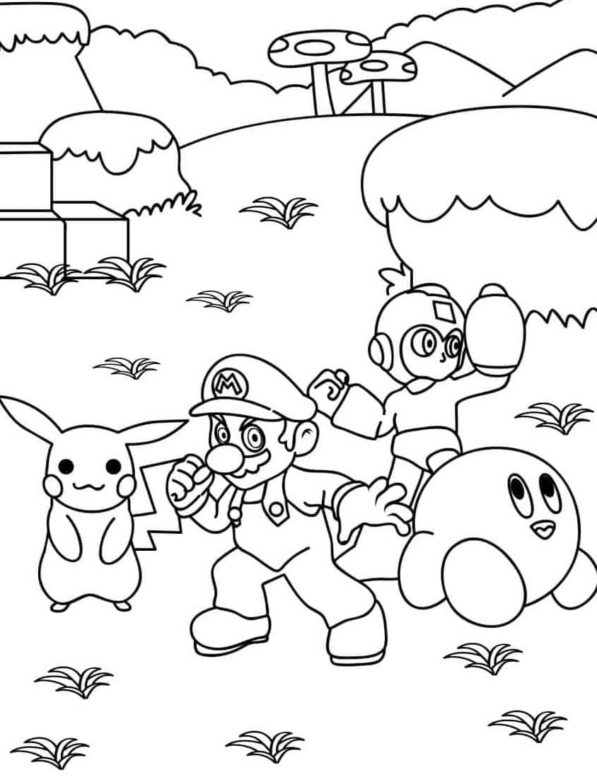 Desenho de Super Mario Bros para imprimir