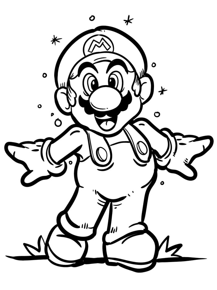 Desenho de Super Mario Bros para imprimir