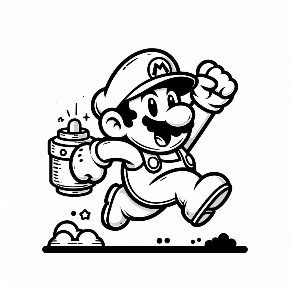 Desenho de Super Mario Bros para imprimir