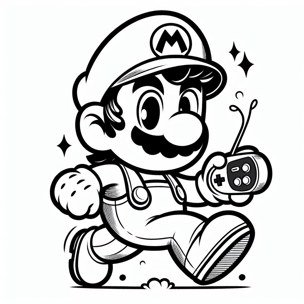 Desenho de Super Mario Bros para imprimir