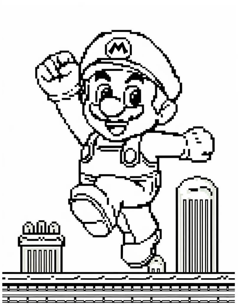 Desenho de Super Mario Bros para imprimir