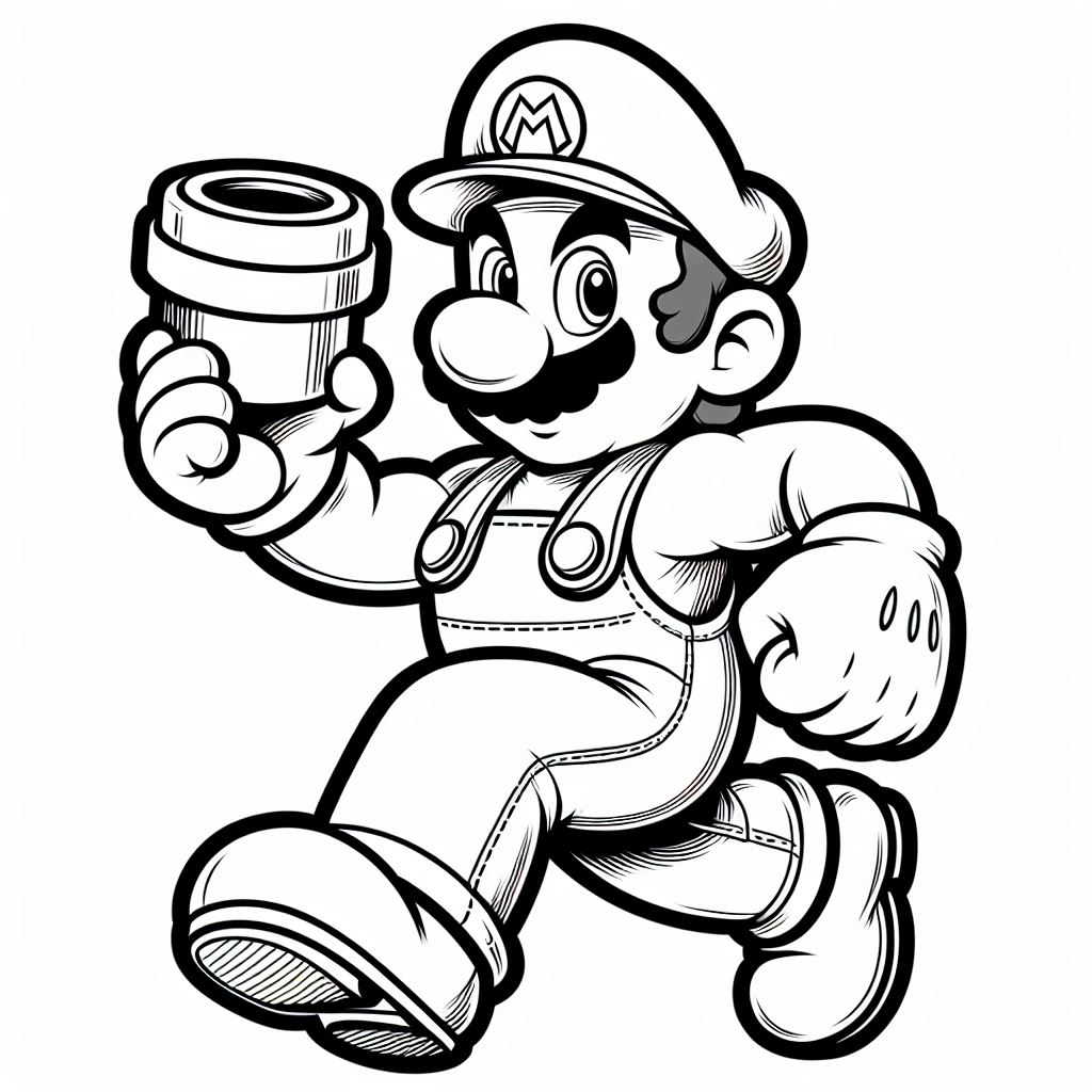 Desenho de Super Mario Bros para imprimir