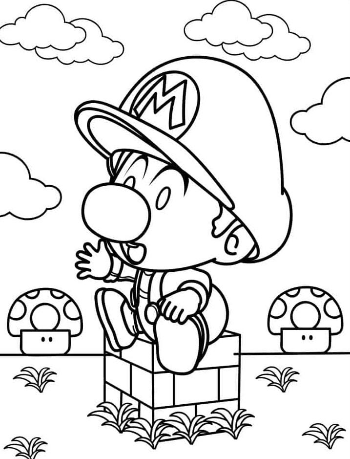 Desenho de Super Mario Bros para imprimir