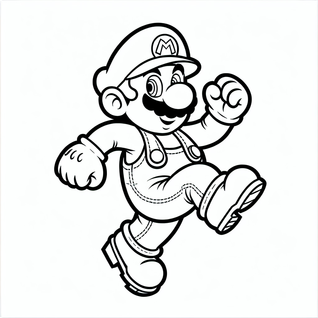 Desenho de Super Mario Bros para imprimir