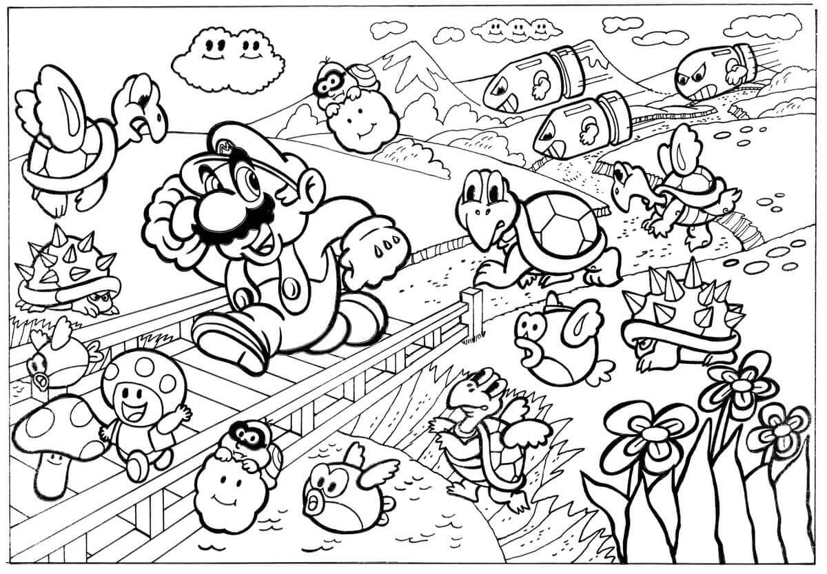 Desenho de Super Mario Bros para imprimir