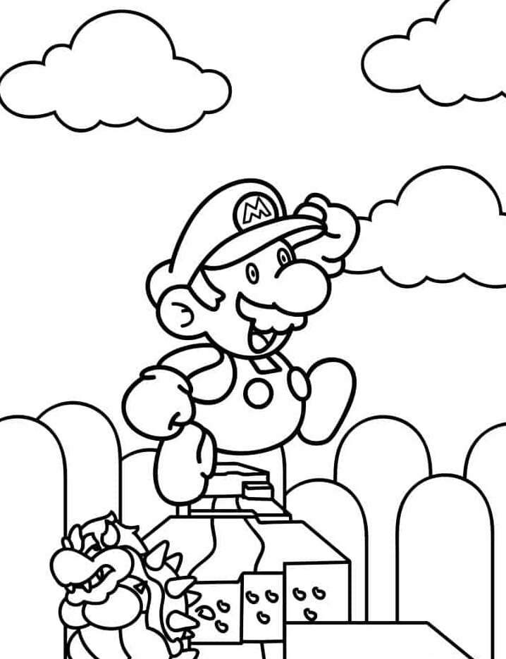 Desenho de Super Mario Bros para imprimir