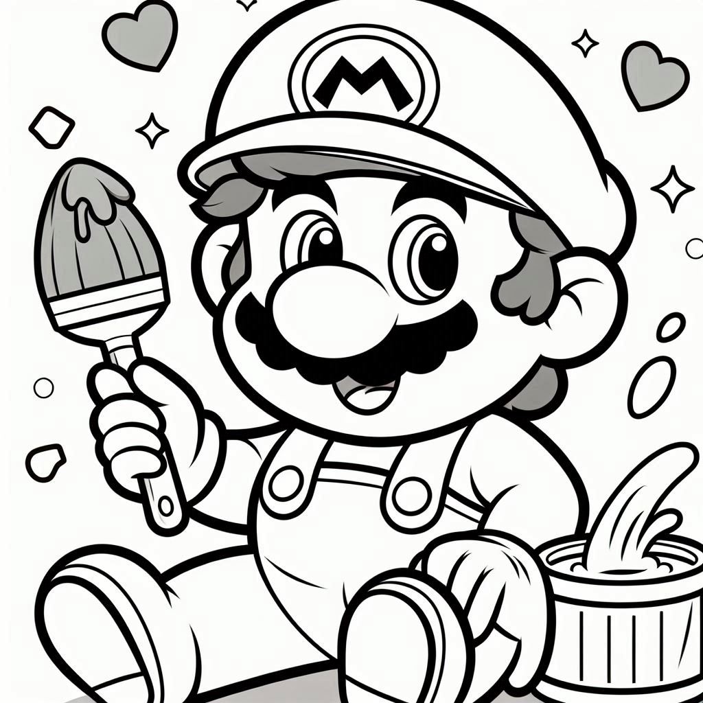 Desenho de Super Mario Bros para imprimir