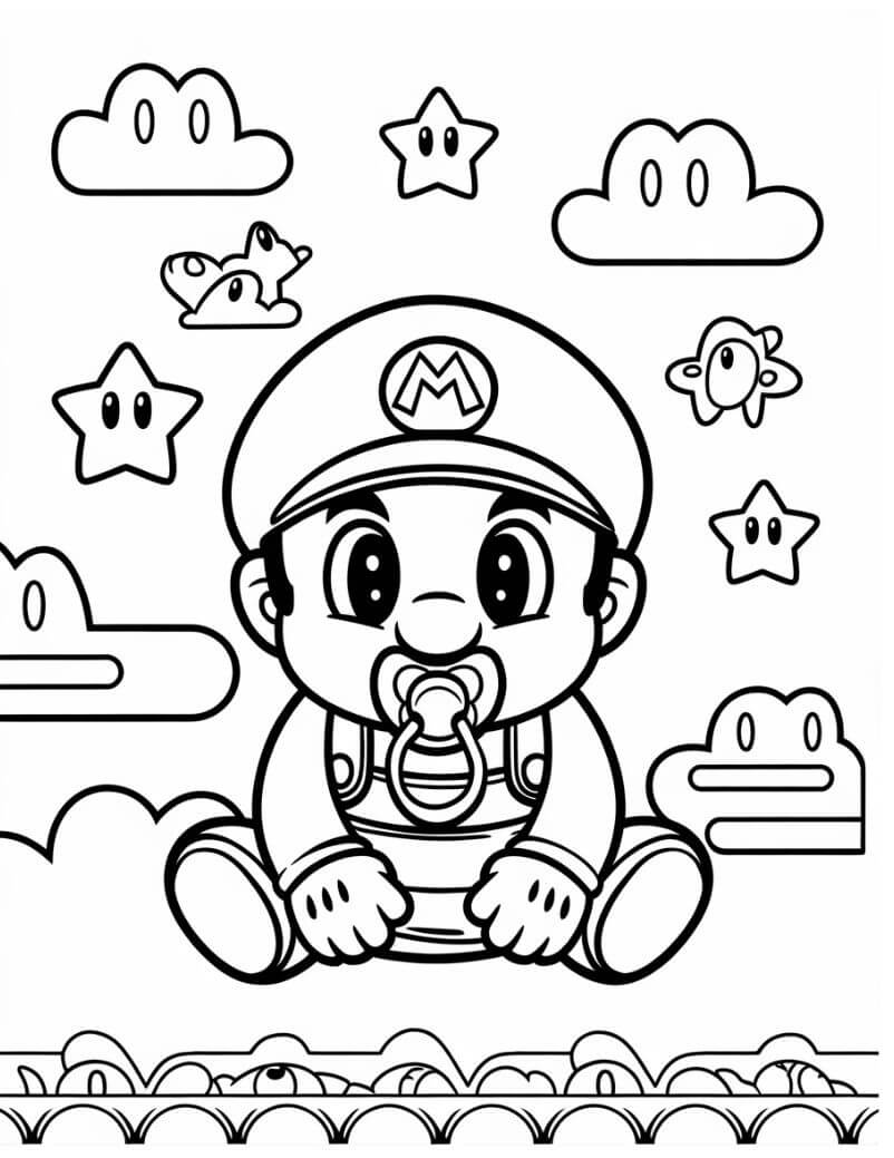 Desenho de Super Mario Bros para imprimir