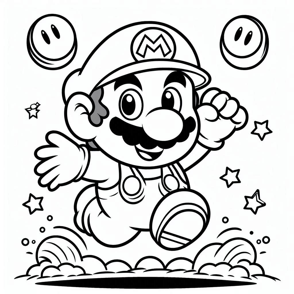 Desenho de Super Mario Bros para imprimir
