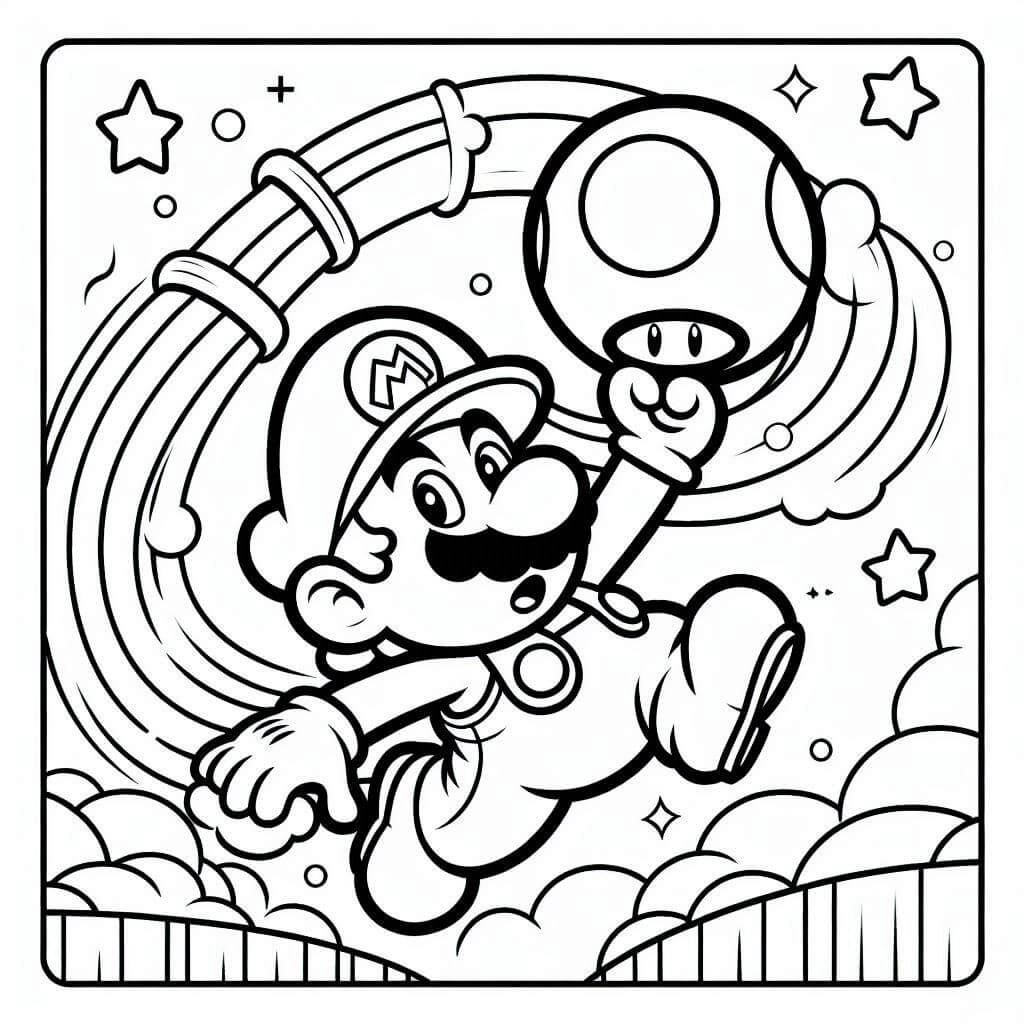 Desenho de Super Mario Bros para imprimir