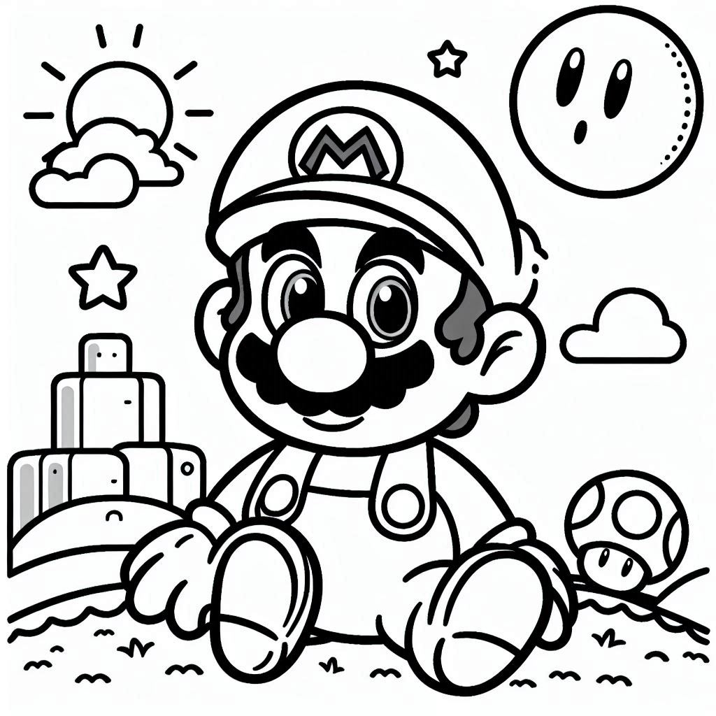 Desenho de Super Mario Bros para imprimir