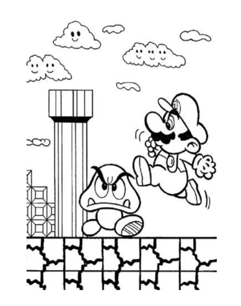 Desenho de Super Mario Bros para imprimir