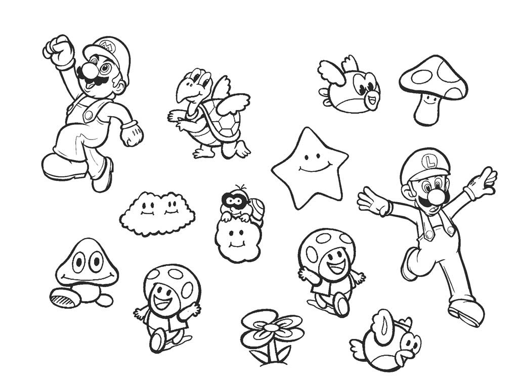 Desenho de Super Mario Bros para imprimir