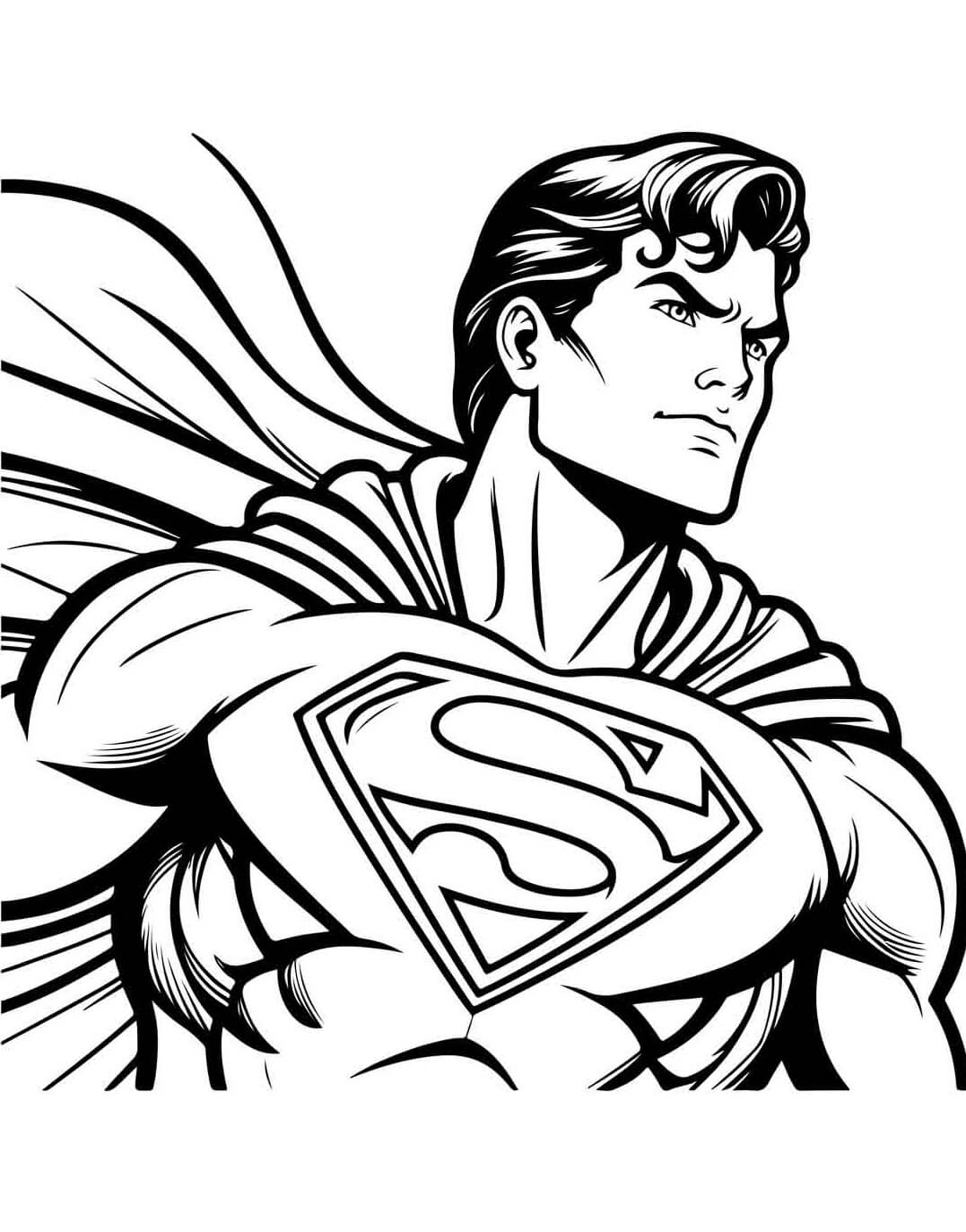 Desenho de Superman (Super-Homem) para imprimir