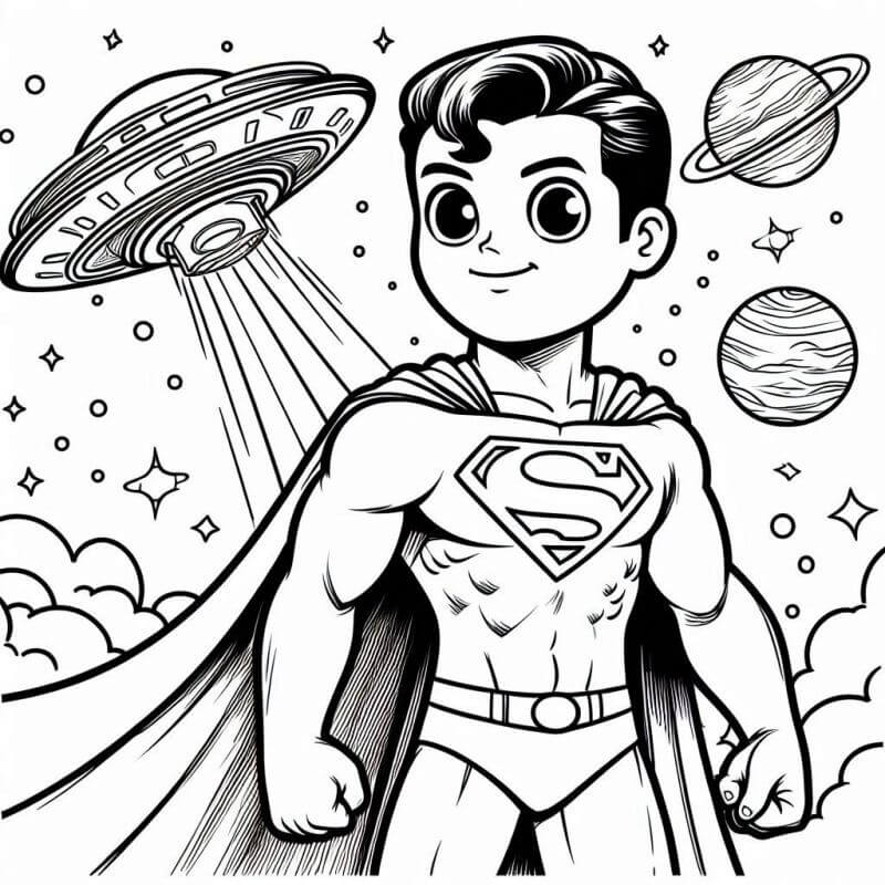 Desenho de Superman (Super-Homem) para imprimir