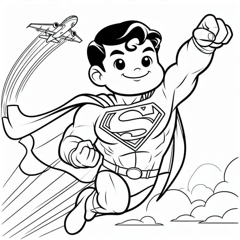 Desenho de Superman (Super-Homem) para imprimir