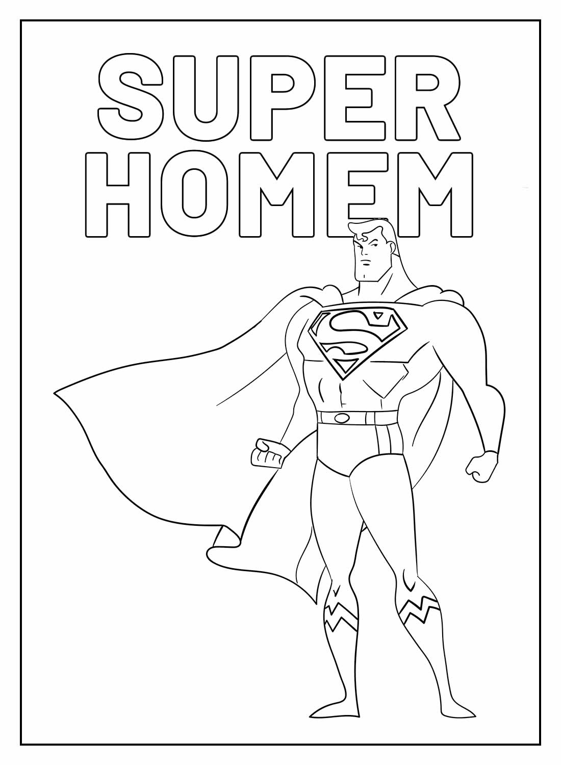 Desenho de Superman (Super-Homem) para imprimir