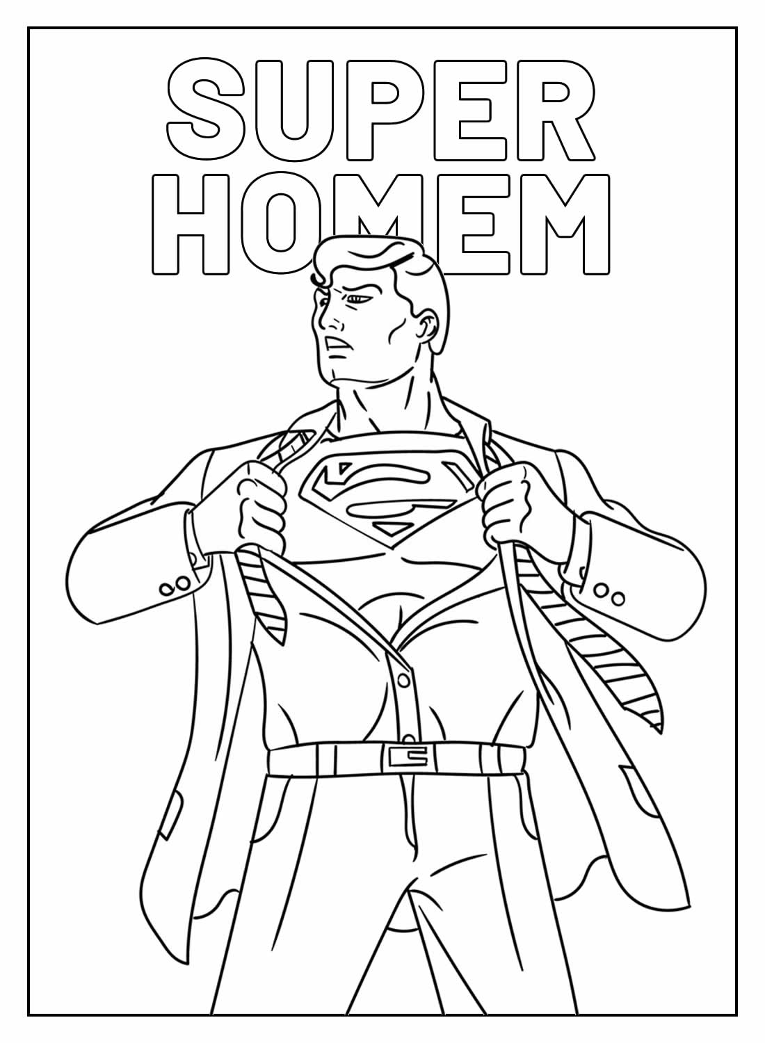 Desenho de Superman (Super-Homem) para imprimir