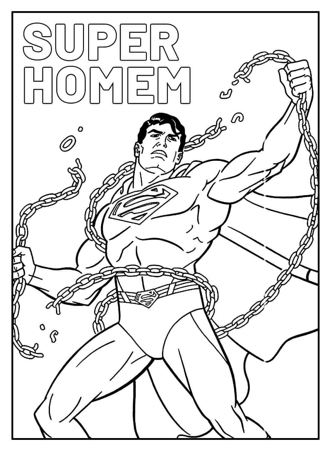 Desenho de Superman (Super-Homem) para imprimir